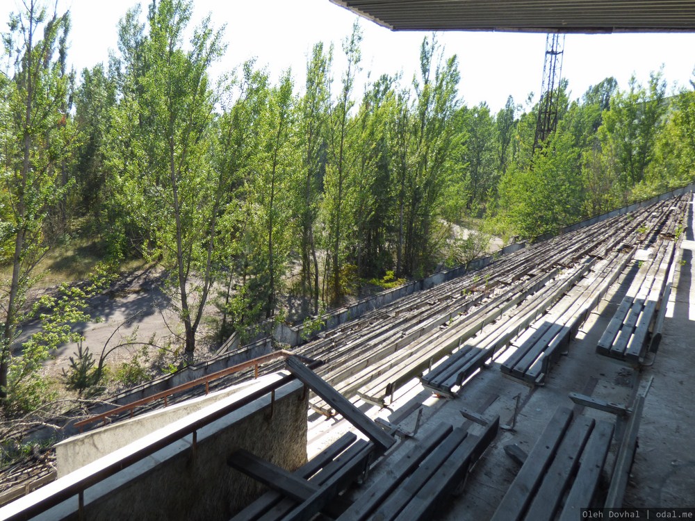 трибуна стадиона в Припяти