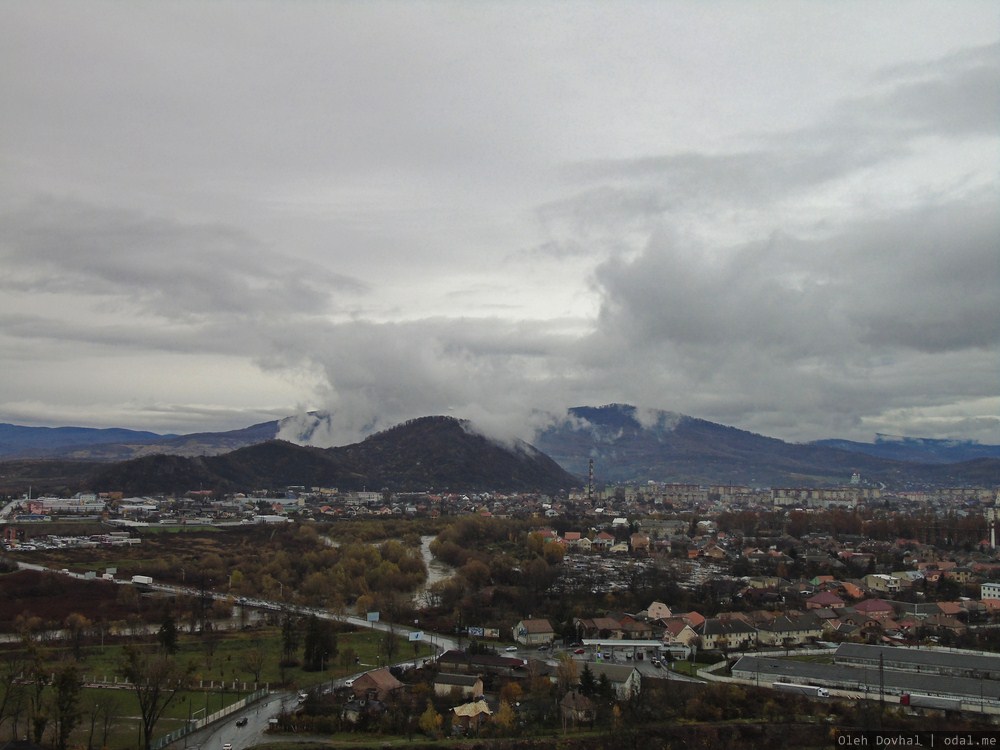 Мукачево, вид сверху