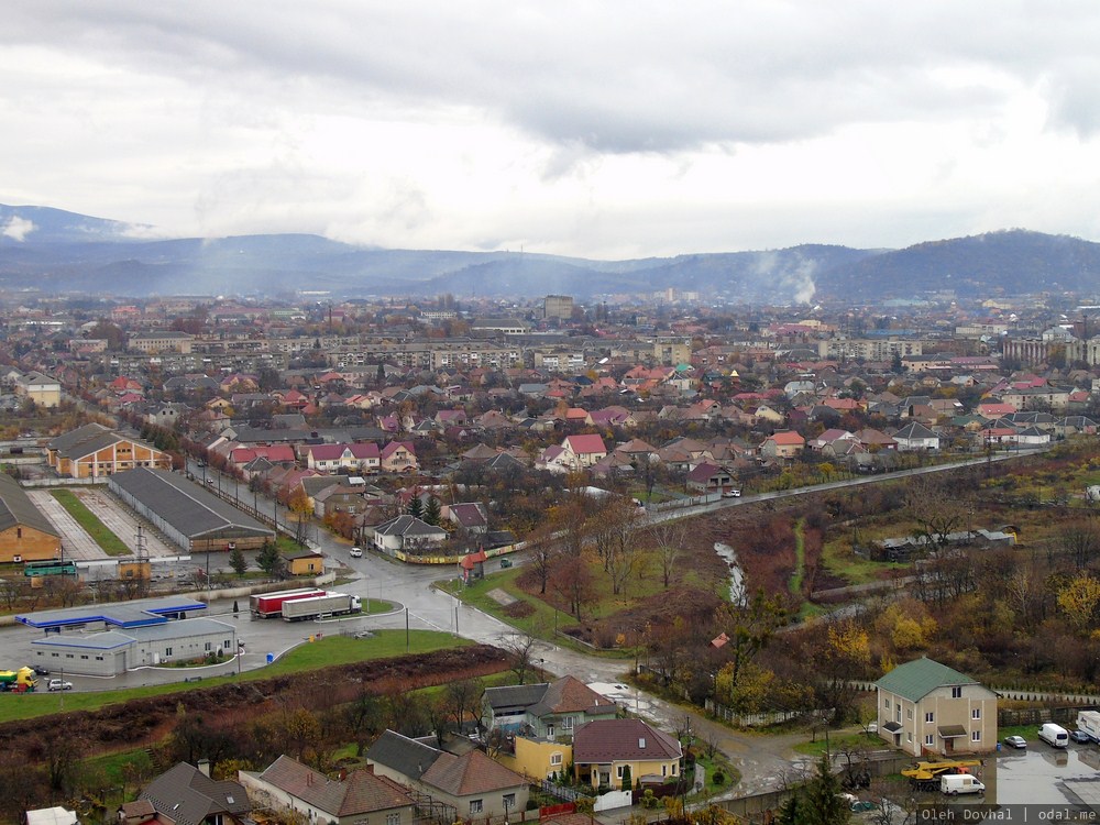 Мукачево, вид сверху