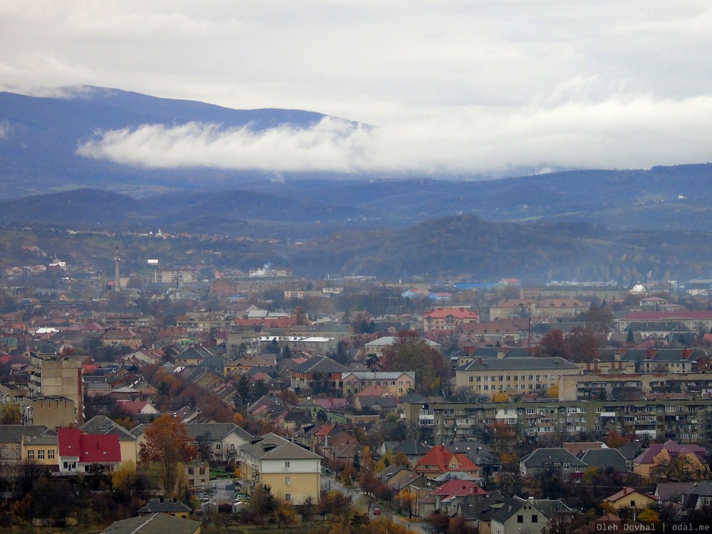 Мукачево, вид сверху