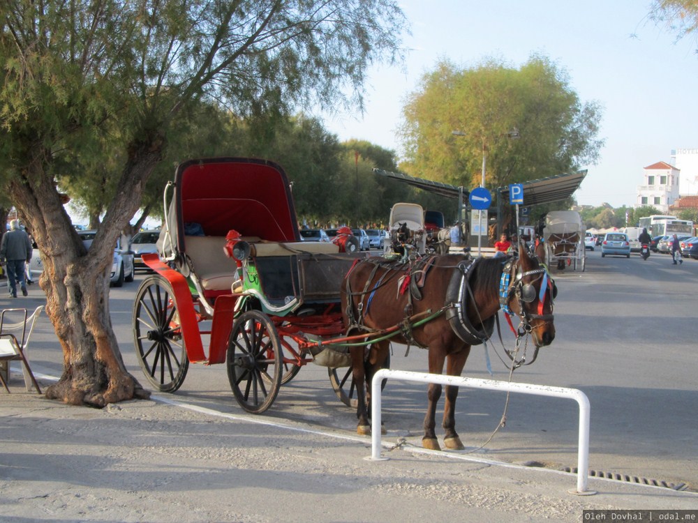 лошадь, карета, Эгина, Греция