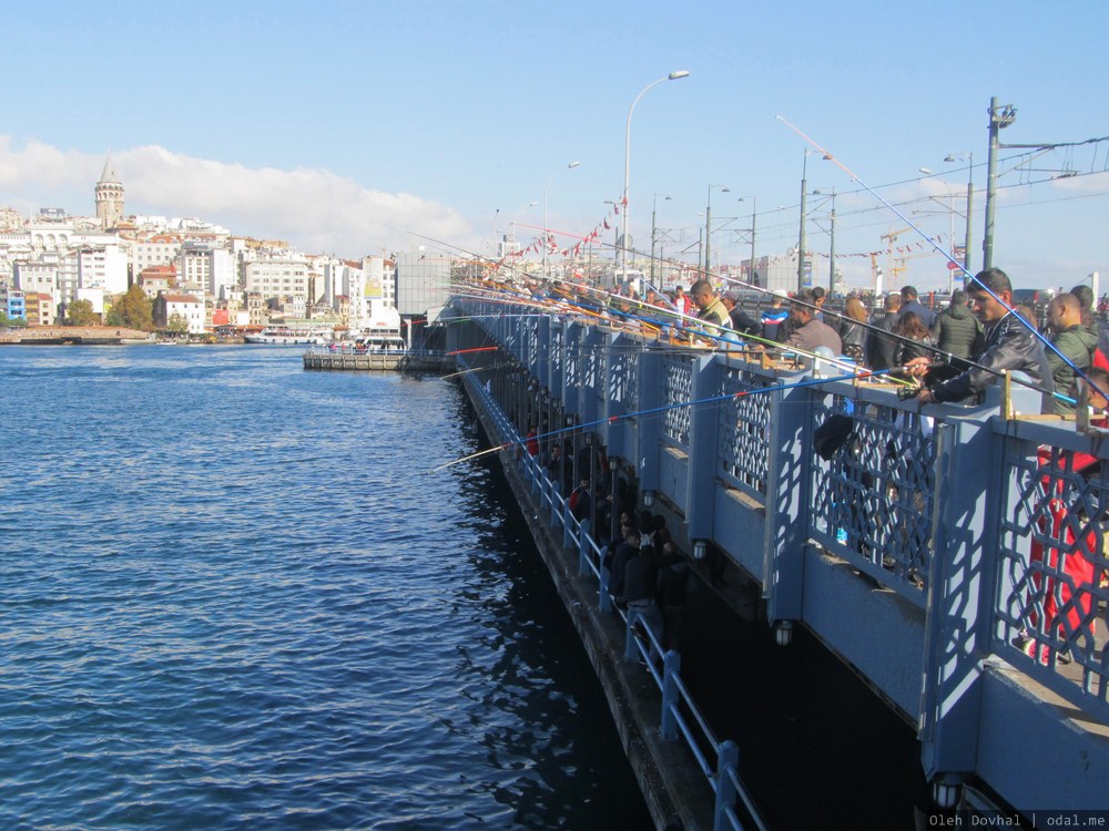 рыбаки, галатский мост, Стамбул